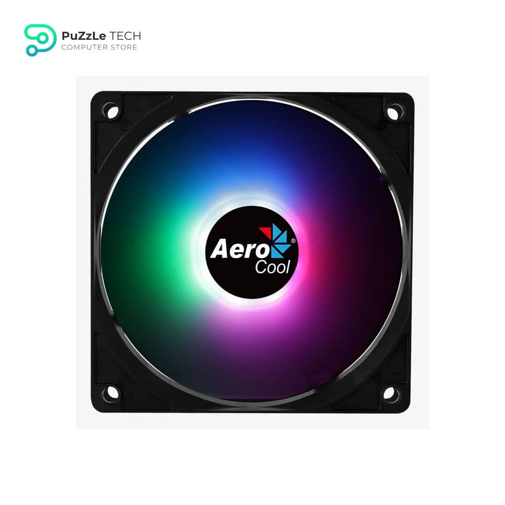 AeroCool Frost 12 12CM FRGB PC FAN 120mm FRGB Fan 1000 RPM 24.8 CFM airflow Molex 3-Pin Fixed RGB 23.7 dBA noise 40 000 hrs MTBF