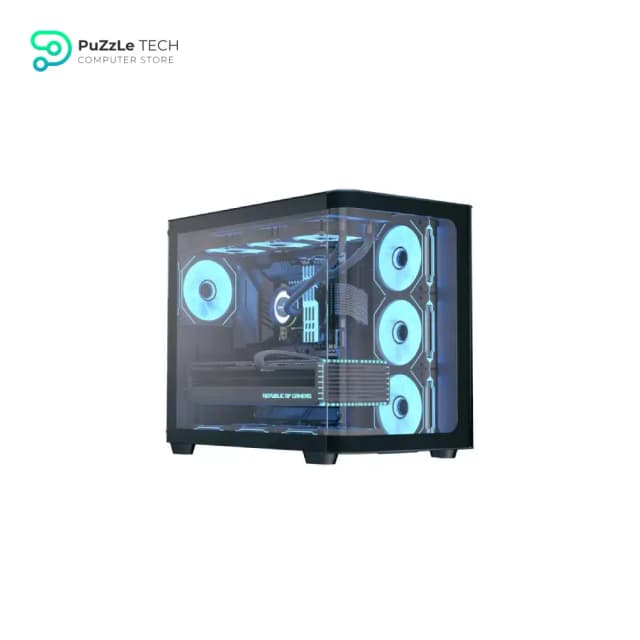 AeroCool P500C-G-BK-v1 ARGB Case With Glass Panels 4 Fans + PSU LUX PRO 750W +80 Bronze With Jap Caps Silent Fan