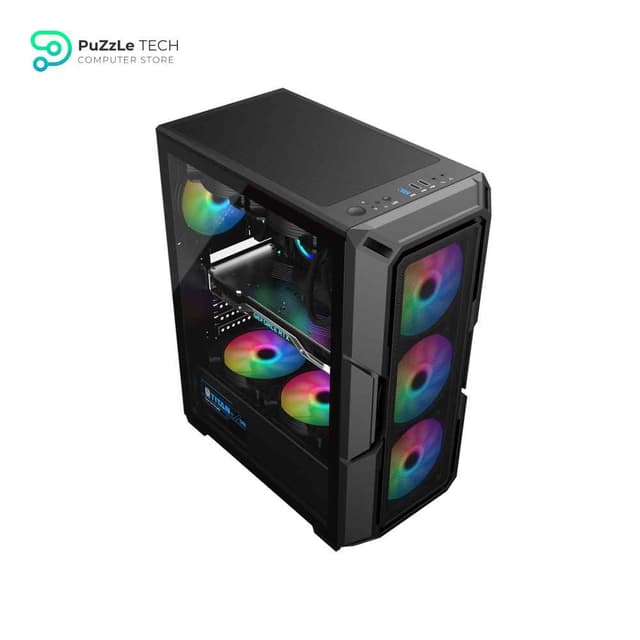 ARKTEK AK-NOVA BLACK CASE 4FAN ARGB + PSU 750W +80 WHITE
