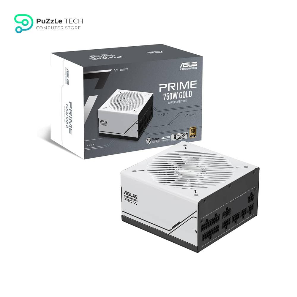 ASUS Prime 750W Gold (750 Watt - ATX 3.0 Compatible - Fully Modular Power Supply - 80+ Gold Certified - Dual Ball Bearings - Two Color Options in One)