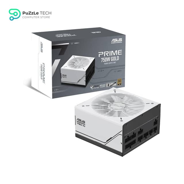 ASUS Prime 750W Gold (750 Watt - ATX 3.0 Compatible - Fully Modular Power Supply - 80+ Gold Certified - Dual Ball Bearings - Two Color Options in One)