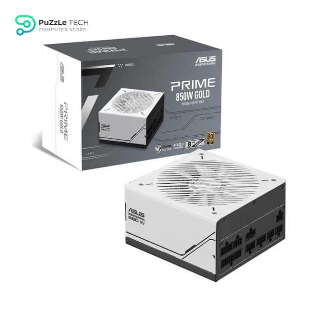 ASUS Prime 850W Gold (850 Watt - ATX 3.0 Compatible - Fully Modular Power Supply - 80+ Gold Certified - Dual Ball Bearings - Two Color Options in One)