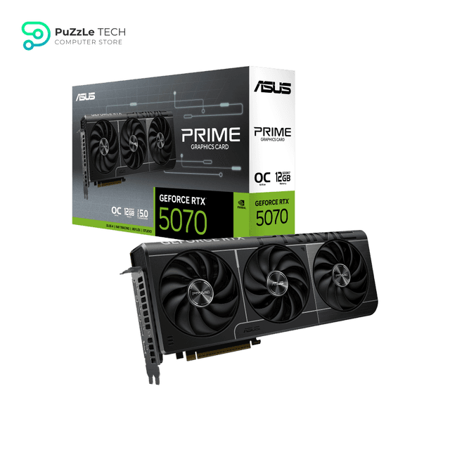 ASUS PRIME GeForce RTX™ 5070 GDDR7 12GB OC Edition Graphics Card (PCIe 5.0, HDMI, Display 2.1, 2.5 Slot, Axial Fans, SFF-Ready)