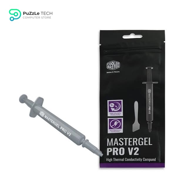Cooler Master MasterGel Pro V2 High Thermal Conductivity Compound for CPU Coolers (9 W/mK) - Ultra-Efficient CPU/GPU Heat Dissipation with Zero Electrical Conductivity, Applicator Included