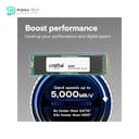Crucial E100 1TB M.2 NVMe PCIe Gen4 Internal SSD - Up to 5000MB/s Laptop & Desktop Compatible - CT1000E100SSD8 2