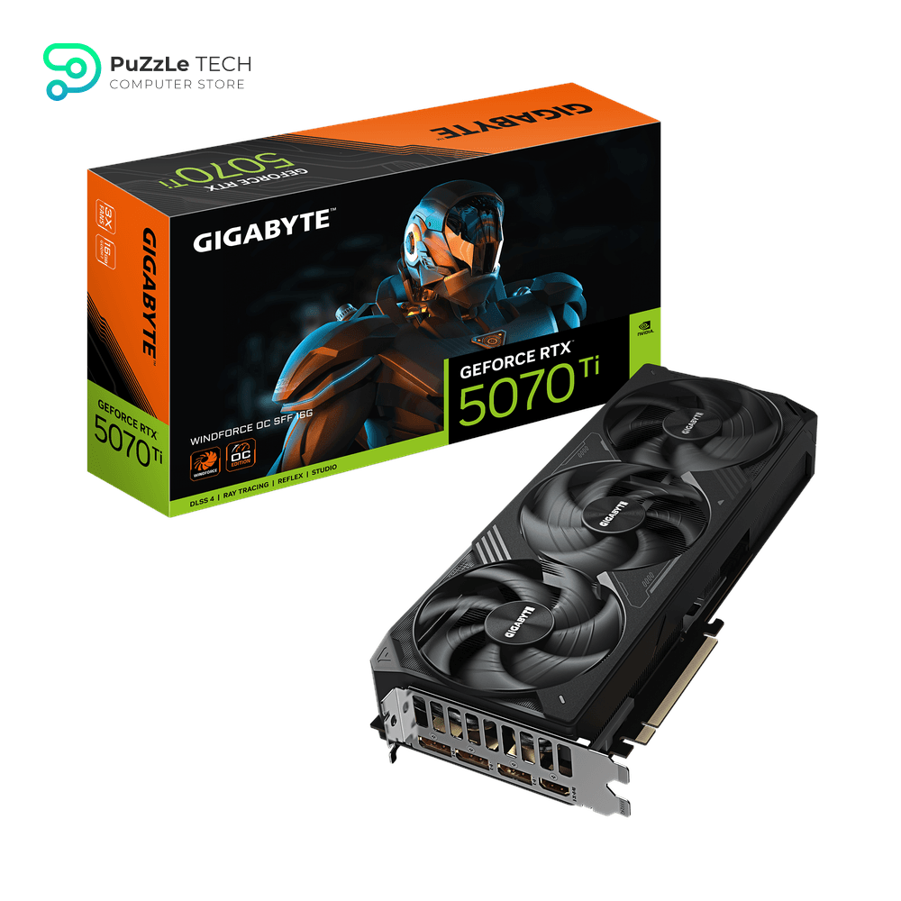 Gigabyte GeForce RTX 5070 Ti WINDFORCE OC SFF 16G Graphics Card - 16GB GDDR7, 256bit, PCI-E 5.0, 2497 MHz Core Clock, 3 x DP 2.1a, 1 x HDMI 2.1b, NVIDIA DLSS 4, GV-N507TWF3OC-16GD