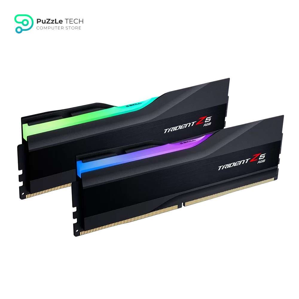 G.SKILL Trident Z5 RGB Series (Intel XMP 3.0) DDR5 RAM 64GB (2x32GB) 6000MT/s CL36-36-36-96 1.35V Desktop Computer Memory UDIMM - Matte Black