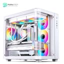 JONSBO TK-3 White One-Piece Curved Glass ATX Mid Tower Pc Case - One-Piece Curved Glass - SP BTF MB/Dual 360 AIO/ATX PSU/40Series GPU - with 10 Fan Positions - 270 Degree Side View Display White Chassis 1