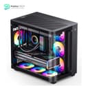 JONSBO TK-3 BLACK One-piece Curved Glass Case - One-piece Curved Glass - Support BTF MB/Dual 360 AIO/ATX PSU/40Series GPU - with 10 Fan Positions - 270 Degree Side View Display Column-less Black 2