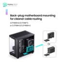 JONSBO TK-3 BLACK One-piece Curved Glass Case - One-piece Curved Glass - Support BTF MB/Dual 360 AIO/ATX PSU/40Series GPU - with 10 Fan Positions - 270 Degree Side View Display Column-less Black 7