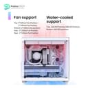 JONSBO TK-3 White One-Piece Curved Glass ATX Mid Tower Pc Case - One-Piece Curved Glass - SP BTF MB/Dual 360 AIO/ATX PSU/40Series GPU - with 10 Fan Positions - 270 Degree Side View Display White Chassis 6