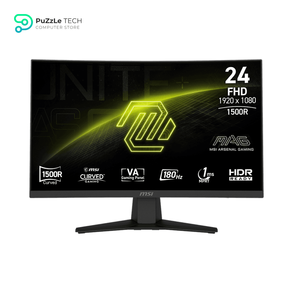 MSI MAG 244C 24-inch 1920 x 1080 (FHD) Gaming Monitor - 180Hz - Adaptive-Synch - HDMI - DisplayPort - VESA Mountable - Tilt - Height Adjustable - Speaker - 1ms - Black