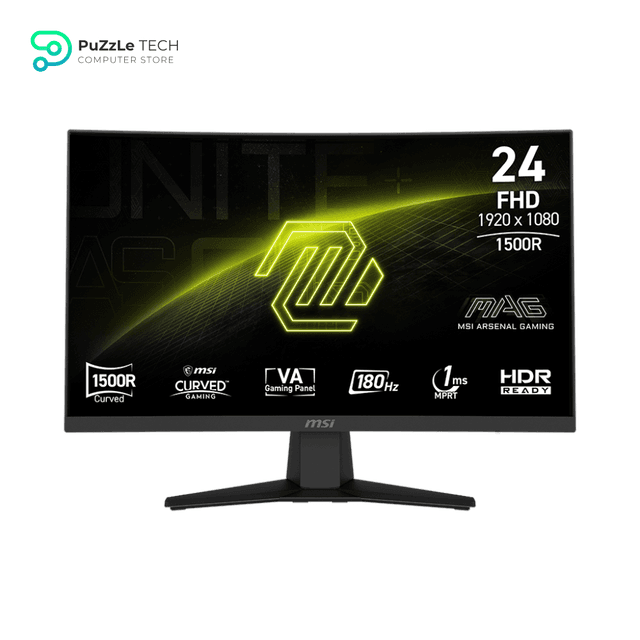 MSI MAG 244C 24-inch 1920 x 1080 (FHD) Gaming Monitor - 180Hz - Adaptive-Synch - HDMI - DisplayPort - VESA Mountable - Tilt - Height Adjustable - Speaker - 1ms - Black