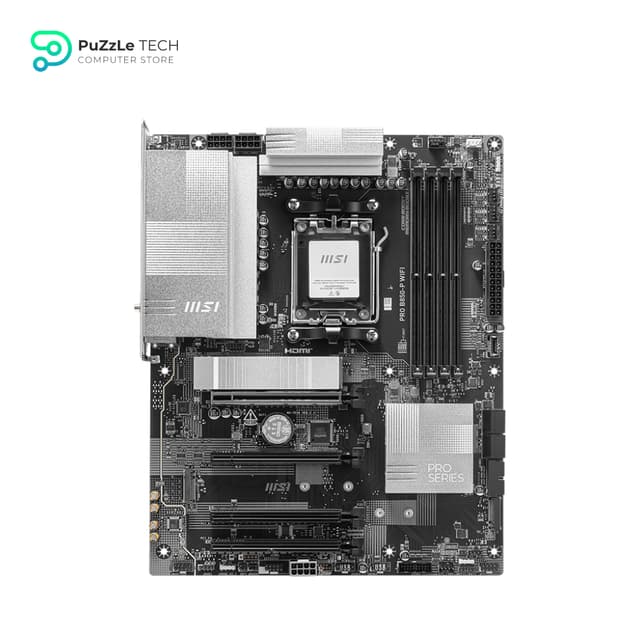 MSI PRO B850-P WiFi Motherboard, ATX - Supports AMD Ryzen 9000/8000 / 7000 Processors AM5 - DDR5 Memory Boost (8200+ MT/s OC) - PCIe 5.0 x16 & 4.0 x16 - M.2 Gen5 - Wi-Fi 7 - 5G LAN