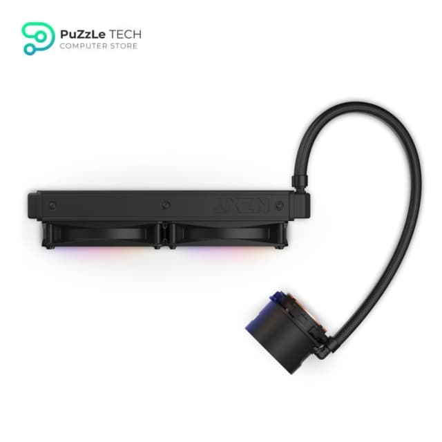NZXT Kraken 240 RGB - 240mm AIO CPU Liquid Cooler - Customizable 1.54 Square LCD Display for Images - Performance Metrics - High-Performance Pump - 2 x F120 RGB Core Fans - Black