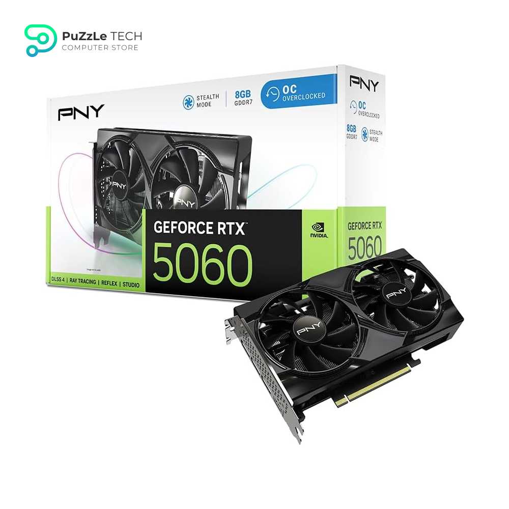 PNY NVIDIA GeForce RTX™ 5060 8GB Overclocked Dual Fan Graphics Card