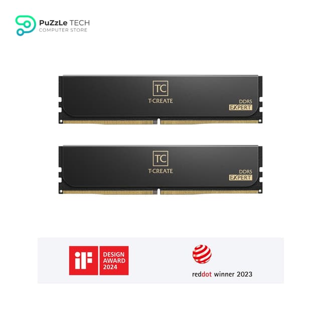 TEAMGROUP T-Create Expert CL32 Overclocking 10L DDR5 32GB Kit (2 x 16GB) 6400MHz (PC5-51200) Intel XMP 3.0 & AMD Expo Compatible Desktop Memory Module Ram Black