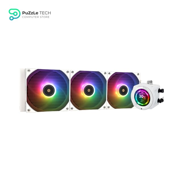 Thermalright CORE Vision 360 White ARGB-360mm AIO CPU Liquid Cooler - IPS LCD Screen with 480x480 Resolution - for AM4/AM5/Intel LGA1700/1851 - 2.1 inch Magnet-Absorbent LCD Screen for Images