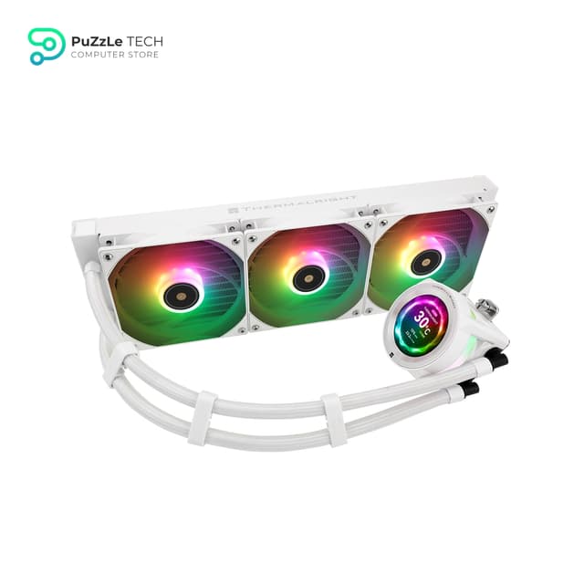 Thermalright CORE Vision 360 White ARGB-360mm AIO CPU Liquid Cooler - IPS LCD Screen with 480x480 Resolution - for AM4/AM5/Intel LGA1700/1851 - 2.1 inch Magnet-Absorbent LCD Screen for Images