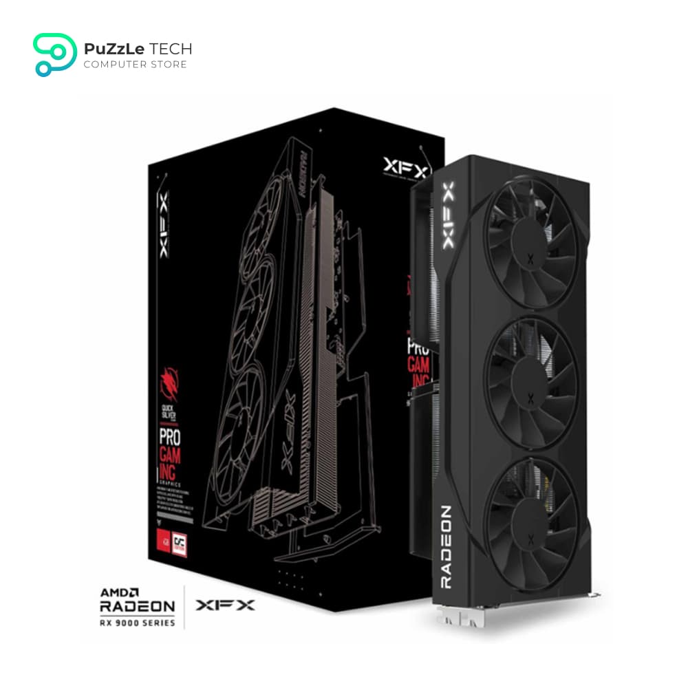 XFX Swift AMD Radeon RX 9060 XT OC Triple Fan Gaming Edition with 16GB GDDR6 - BLACK