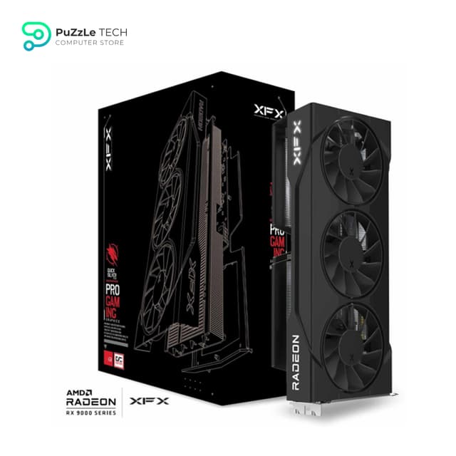 XFX Swift AMD Radeon RX 9060 XT OC Triple Fan Gaming Edition with 16GB GDDR6 - BLACK