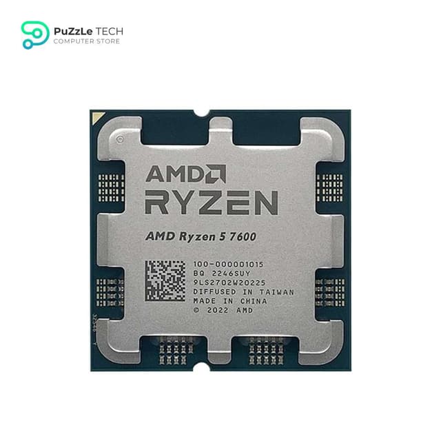 AMD Ryzen 5 7600 Processor AM5 Zen 4 6 Core 12 Thread 3.8GHz 5.1GHz Turbo 32MB Cache PCIe 5.0 65W - TRAY