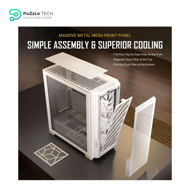 ANTEC Mid-Tower E-ATX Gaming Case P20C White Pre-installed 3 x 120mm PWM fans in front