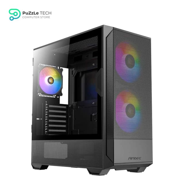ANTEC NX416L, High Airflow Mesh Front Panel, 2 x 160mm & 1 x 120mm ARGB Fans Included, Type-C, Tempered Glass Hinge Side Panel, Up to 11 Fans, 360mm Radiator Support, Mid-Tower ATX Gaming Case