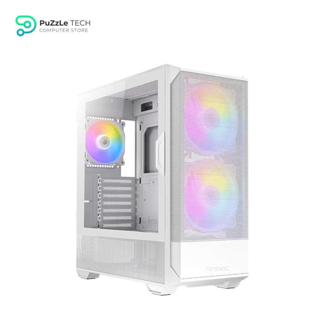 ANTEC NX416L White, High Airflow Mesh Front Panel, 2 x 160mm & 1 x 120mm ARGB Fans Included, Type-C, Tempered Glass Hinge Side Panel, Up to 11 Fans, 360mm Radiator Support, Mid-Tower ATX Gaming Case