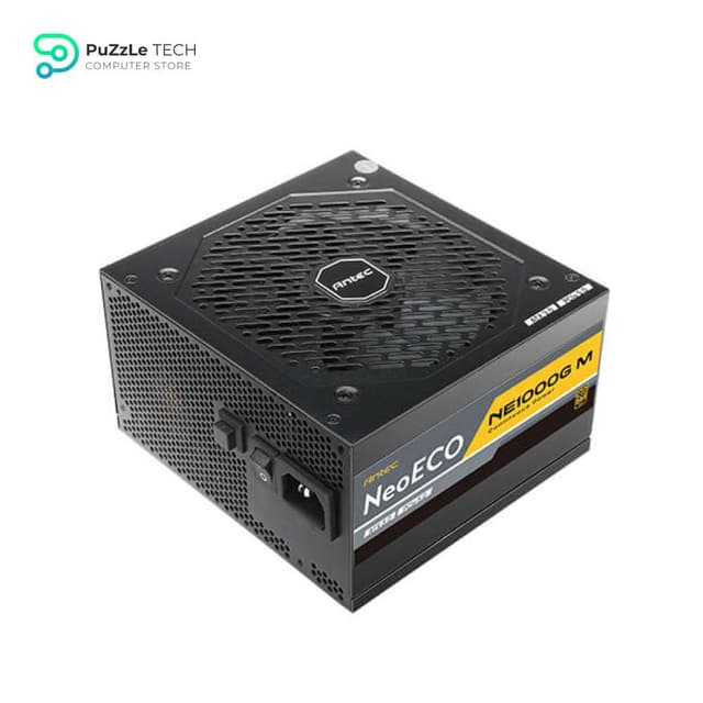 ANTEC NeoECO, NE1000G M ATX3.0, 1000W Full Modular PSU, 80 Plus Gold Certified, PCIE 5.0 Support, PhaseWave Design, Japanese Caps, Zero RPM Manager, Silent 120mm Fan, 10-Year Warranty