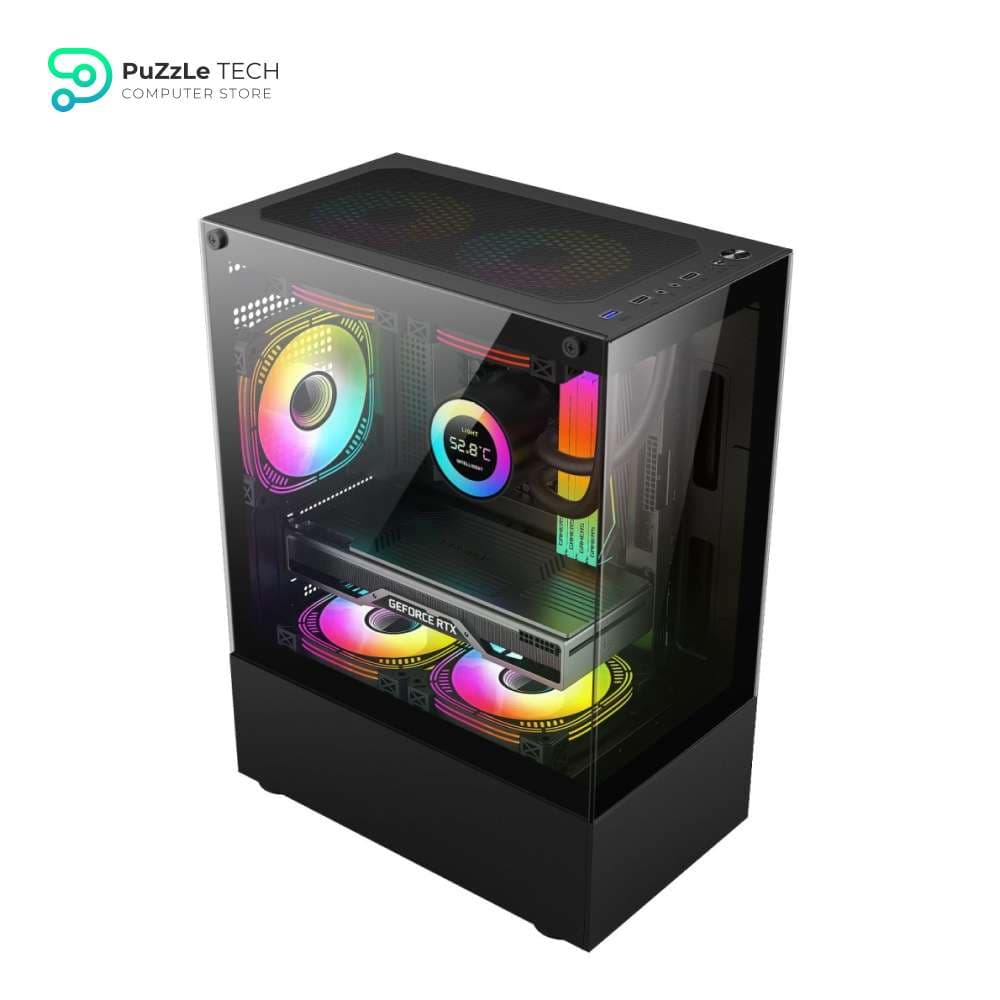 ARKTEK AK-33-Black Case 3xFans Prism ARGB + PSU 600W EU
