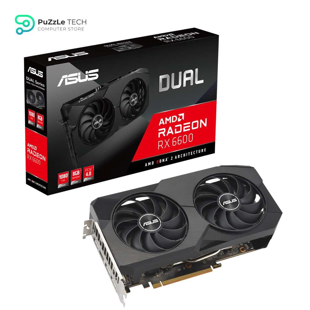 ASUS Dual Radeon RX 6600 V2 8GB GDDR6 Gaming Graphics Card (AMD Radeon RX6600 PCIe 4.0 1x HDMI 2.1 3X DisplayPort 1.4a DUAL-RX6600-8G-V2)