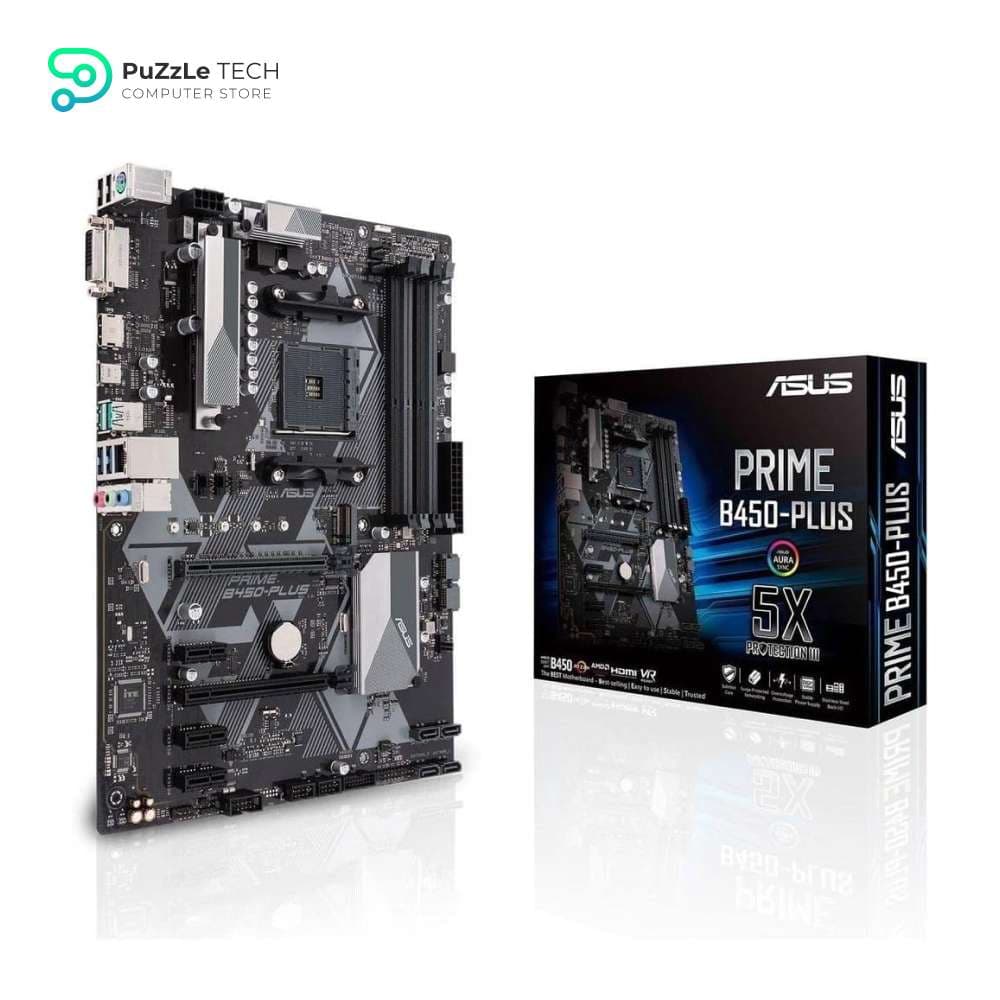 ASUS PRIME B450-PLUS - AMD AM4 - ATX - 128GB DDR4 - 4DIMM - HDMI - DVI - PCIE