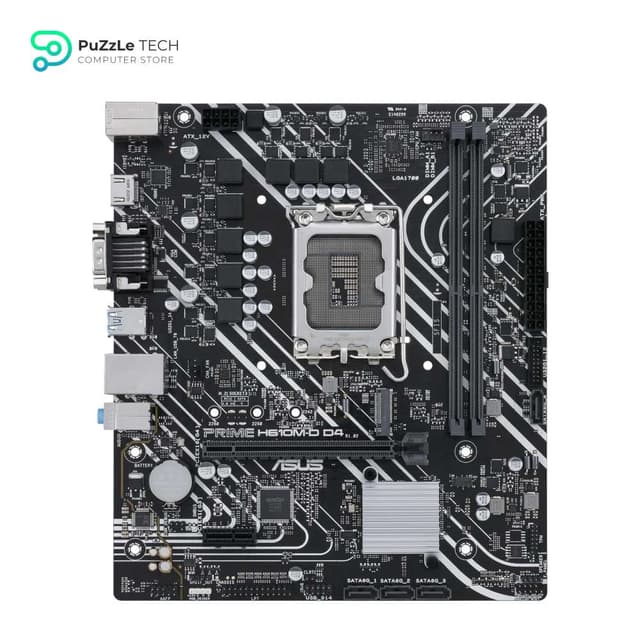 ASUS PRIME H610M-D D4 Motherboard mATX - Intel H610 - LGA1700 - DDR4 - PCI 4.0 - Realtek 1Gb Ethernet - Realtek 7.1 Surround - 1xM.2 - 4xSATA 6GB/s - USB 3.2 Gen 1 - Armoury Crate - Black