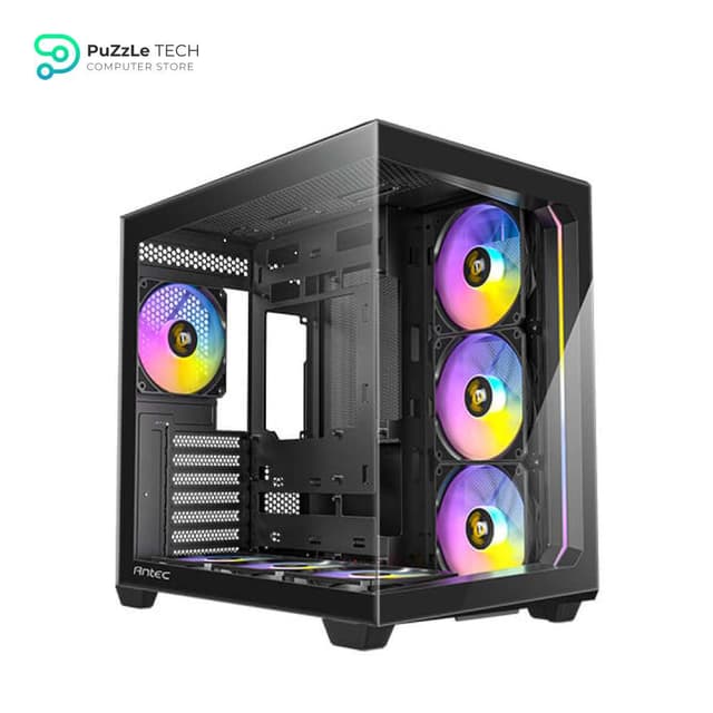 Antec C5 ARGB, 7 x 120mm ARGB PWM Fans Included, Up to 10 Fans Simultaneously, Type-C 3.2 Gen 2 Port, Seamless Tempered Glass Front & Side Panels, 360mm Radiator Support, Mid-Tower ATX PC Case