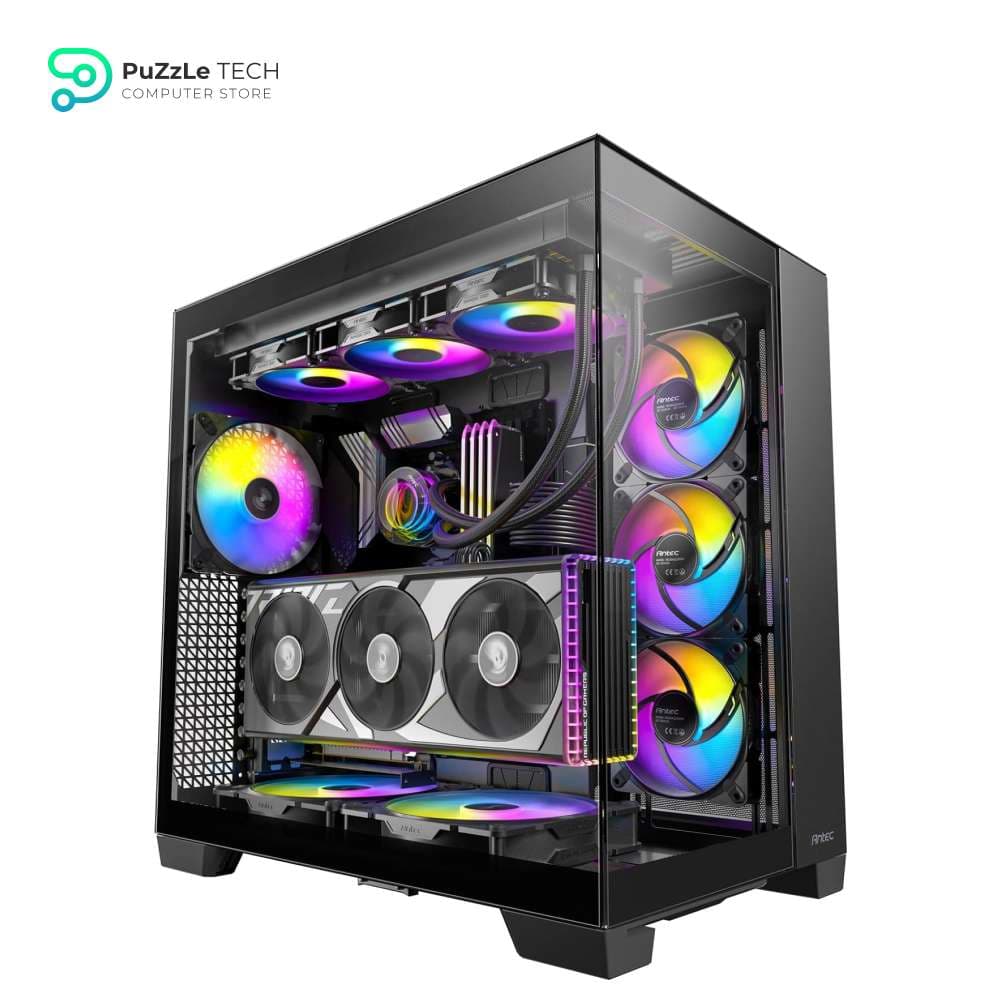 Antec C8 ARGB, 2X TQR 160mm & 1x TQ 140mm ARGB PWM Fans Included,Dual-Chamber Layout, Type-C, 360mm Radiator Support, Seamless TG Front & Side Panels, RTX 40 Compatible, Full-Tower E-ATX PC Case