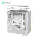 Antec Flux Wood White - 5 x PWM Fans Included - High-Airflow Front Panel with Birch Wood - Type-C - 420mm Radiator & Back Connect Motherboard Support - Up to 9 Fans Simultaneously - Mid-Tower E-ATX PC Case 5