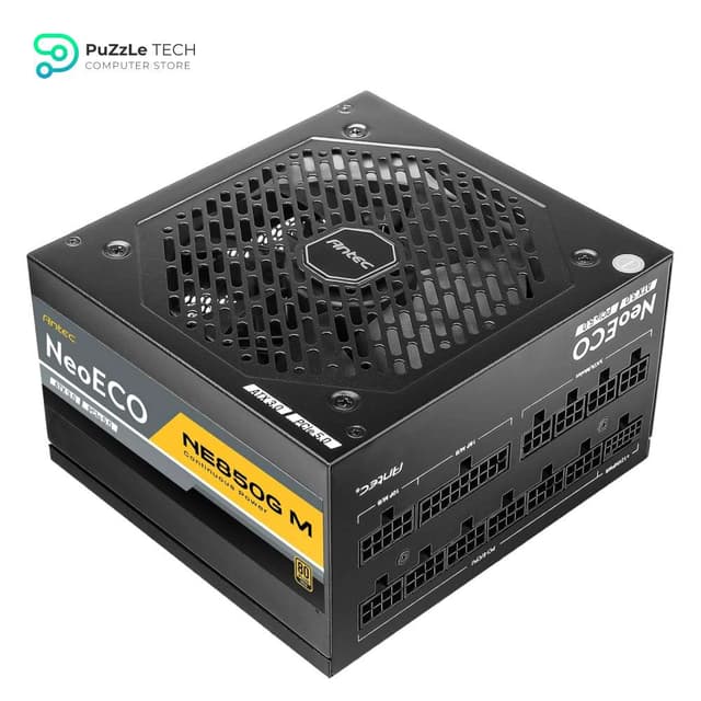 Antec NeoECO, NE850G M ATX3.0, 850W Full Modular PSU, 80 Plus Gold Certified, PCIE 5.0 Support, PhaseWave Design, Japanese Caps, Zero RPM Manager, Silent 120mm Fan, 10-Year Warranty