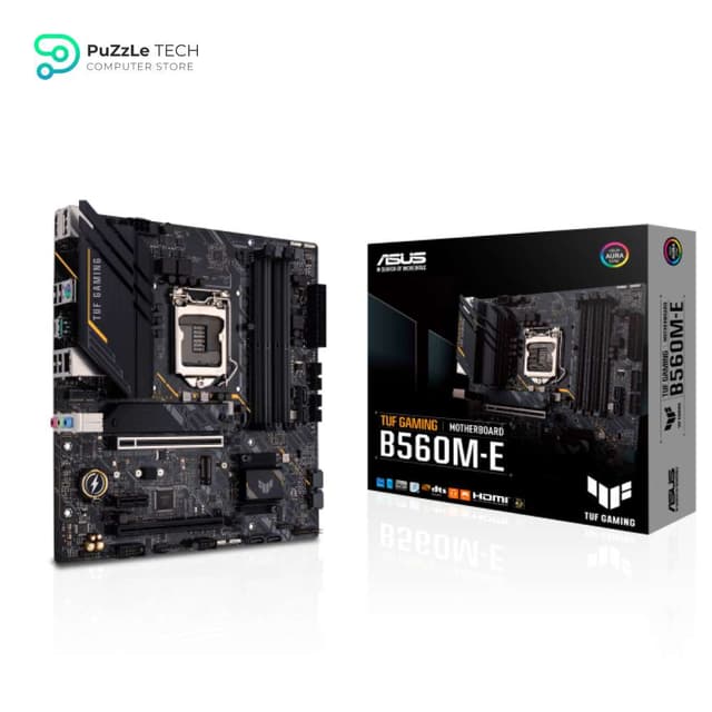 Asus TUF Gaming B560M-E LGA 1200 Micro ATX Motherboard DDR4 (PCIe 4.0 - two M.2 slots - 8 Power stages - Realtek 2.5Gb Ethernet - DisplayPort 1.4 - HDMI 2.0 - USB 3.2 Gen 2 Type-C)