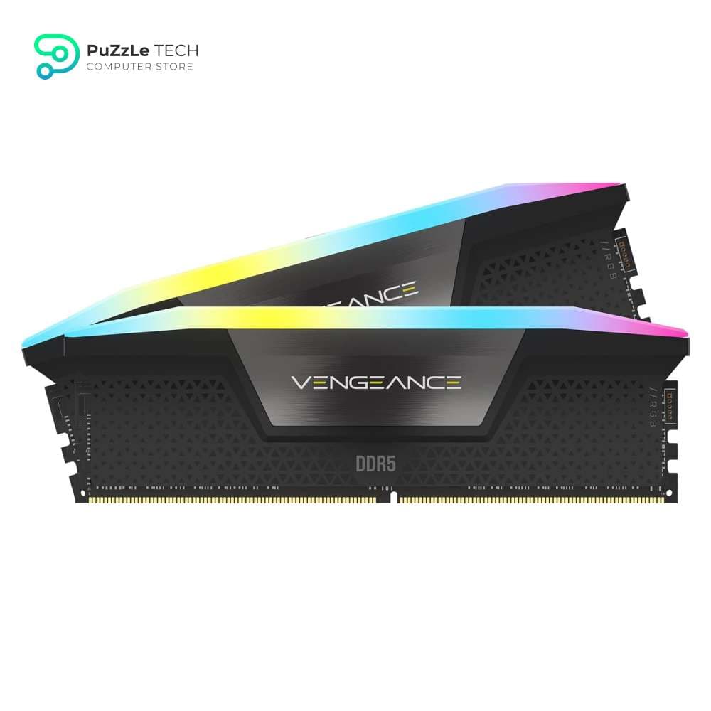 CORSAIR VENGEANCE RGB DDR5 RAM 32GB (2x16GB) 6000MHz CL36 Intel XMP iCUE Compatible Computer Memory - Black