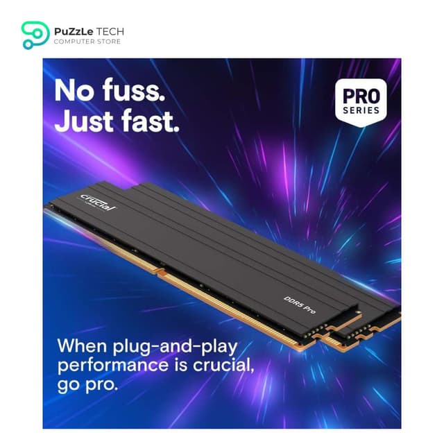 Crucial Pro RAM 32GB Kit (2x16GB) DDR5 5600MHz Desktop Memory