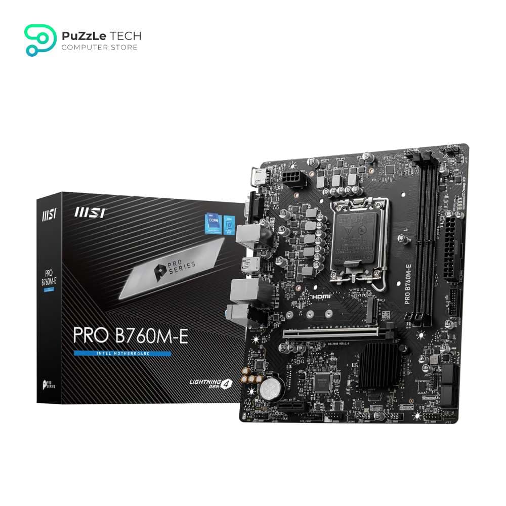 MSI PRO B760M-E Motherboard Micro-ATX - Supports 14th/13th/12th Gen Intel Core Processors LGA 1700 - DDR5 Memory Boost 5600MHz