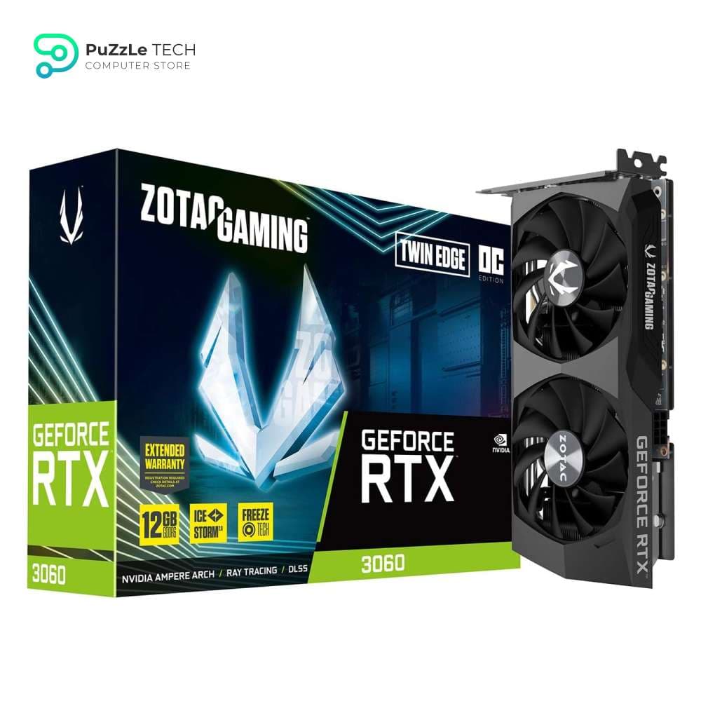 ZOTAC Gaming GeForce RTX 3060 Twin Edge OC 12GB GDDR6 192-bit 15 Gbps PCIE 4.0 Graphics Card - IceStorm 2.0 Cooling - Active Fan Control - Freeze Fan Stop
